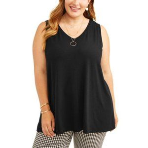 Terra & Sky Women's Plus Size Scoopneck Swing Tank